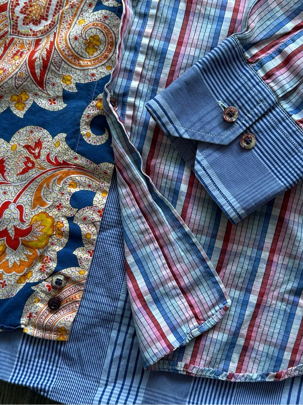 Etro Multicolor Patchwork Paisley Plaid Button-Up Shirt View 3
